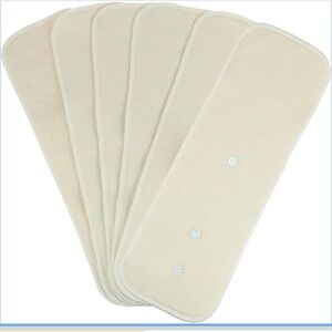 Mama Koala 3-Layer Hemp Cotton Baby Cloth Diaper Inserts, Adjustable(6 Pack)